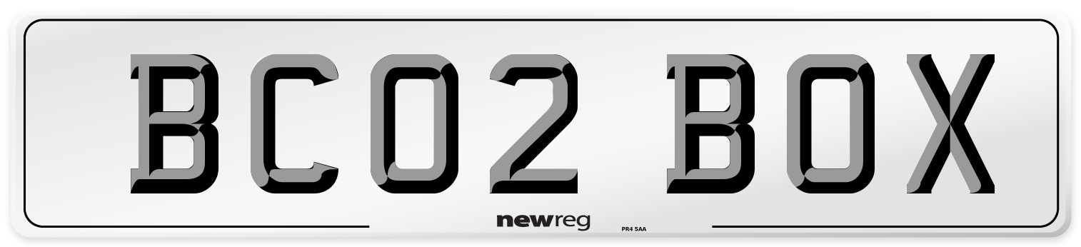BC02 BOX Number Plate from New Reg